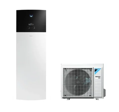 Pompa de caldura 8 kW, pentru incalzire si apa calda menajera, unitate interioara, Daikin, Altherma 3 R F EHVH08S23E9W cu rezervor de 230 L si incalzitor electric rezerva de 9 kW trifazic + unitatea exterioara ERGA08EVH - monofazat