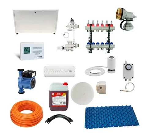 Pachet de incalzire prin pardoseala pentru 60 mp, cu automatizare TECH, teava PURMO, termostat COMPUTHERM, FIV-PURMO, KIT Ip2_24